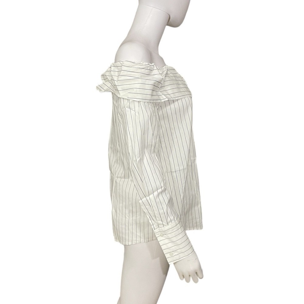 STAAND Apparel White Off Shoulder Striped Button Top
New - Picture 5 of 7